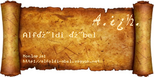 Alföldi Ábel névjegykártya