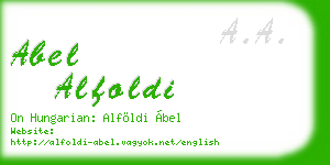 abel alfoldi business card